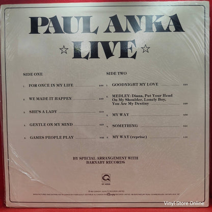 Paul Anka ‎– Live - Vinyl Store Online