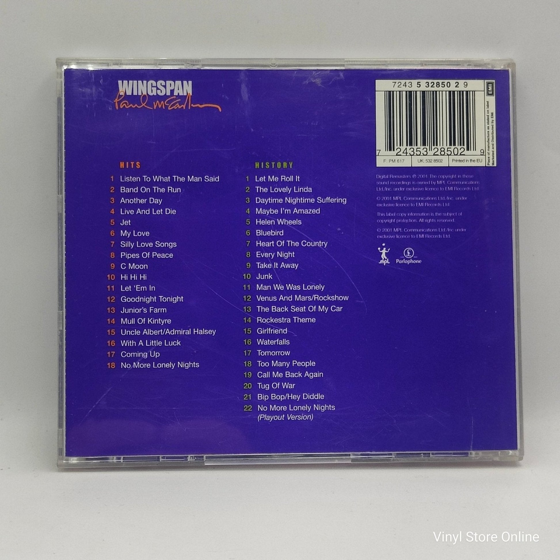 Paul McCartney ‎– Wingspan - Hits And History - Vinyl Store Online