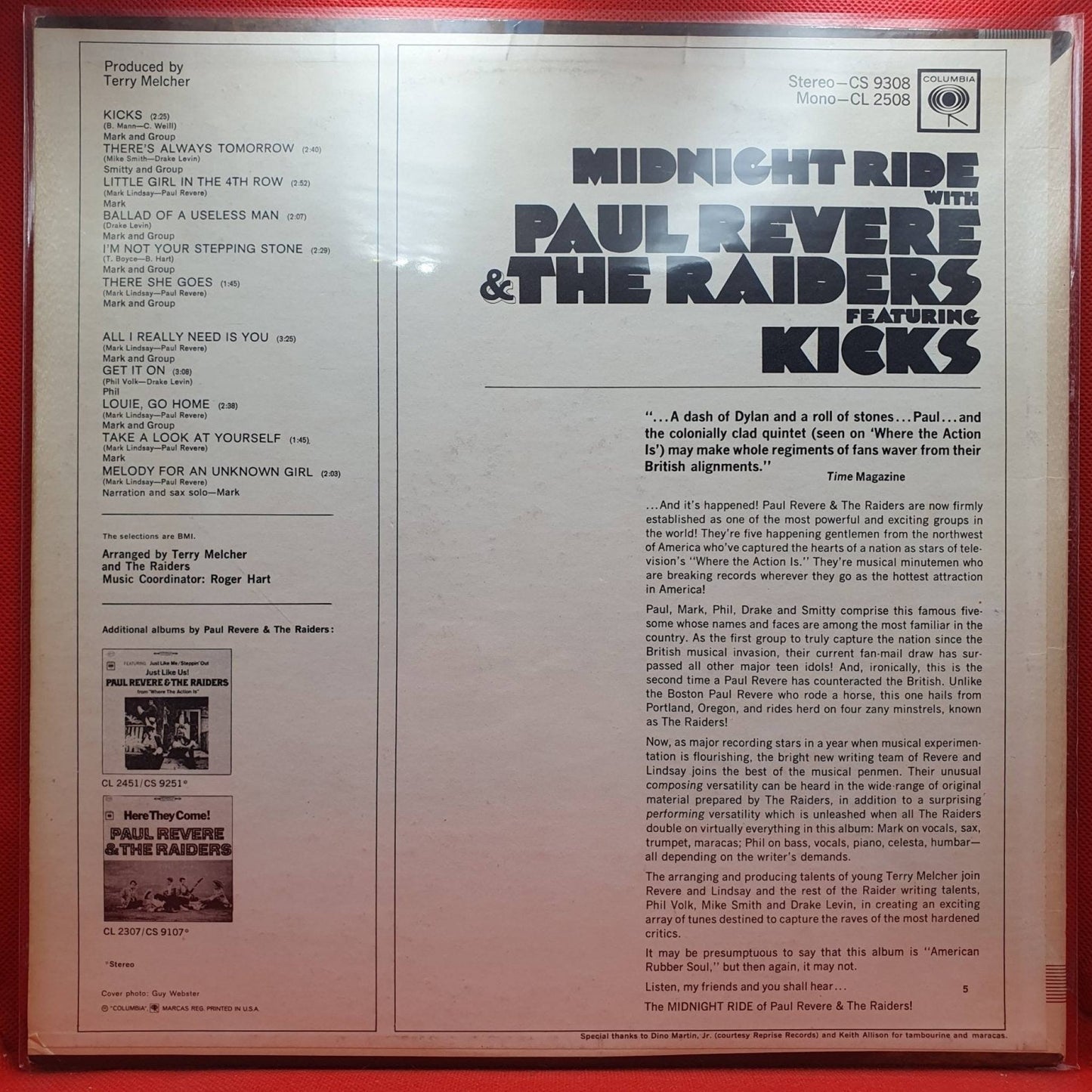 Paul Revere & The Raiders ‎– Midnight Ride - Vinyl Store Online