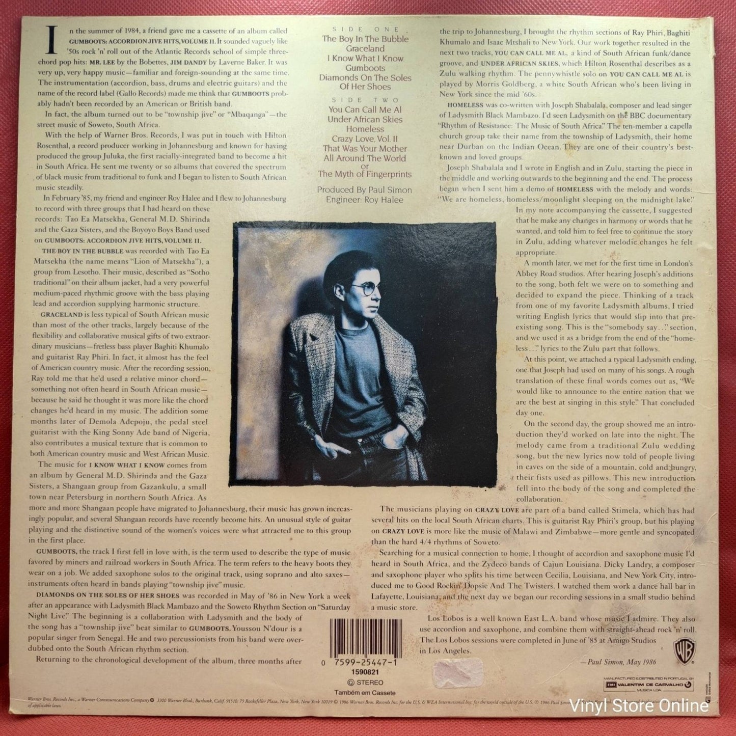 Paul Simon ‎– Graceland - Vinyl Store Online