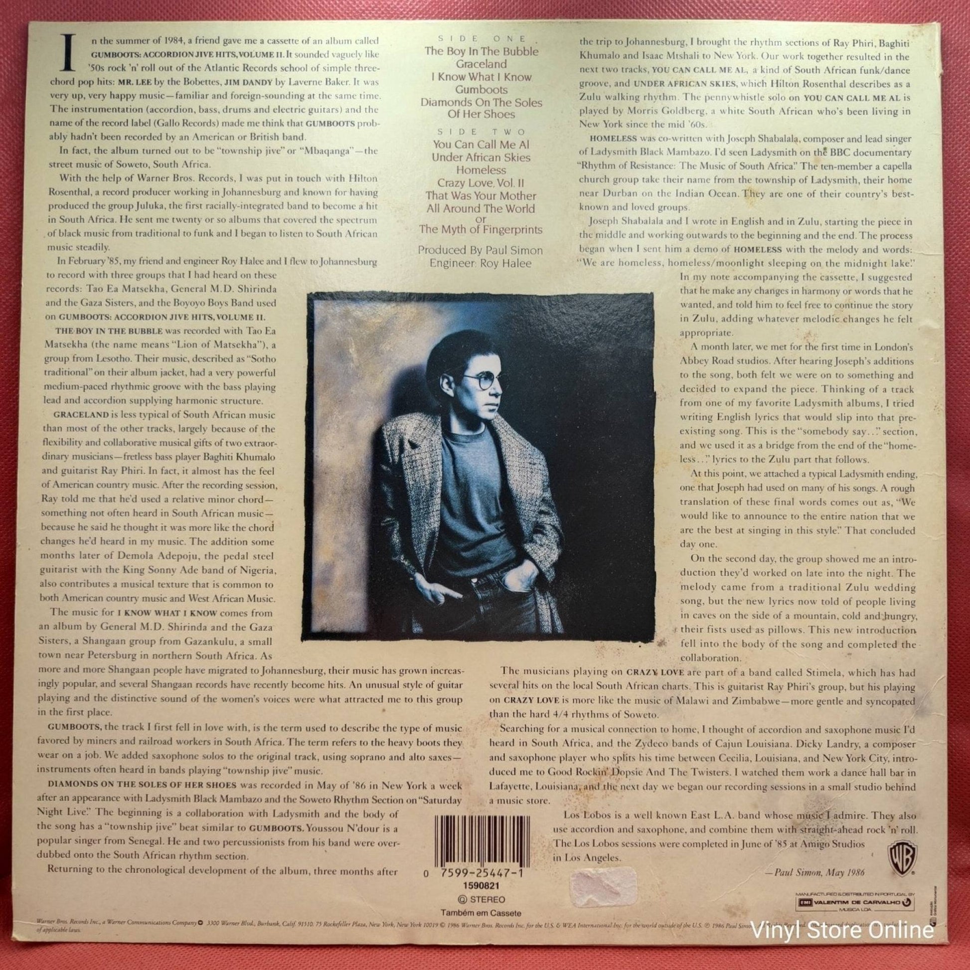 Paul Simon ‎– Graceland - Vinyl Store Online