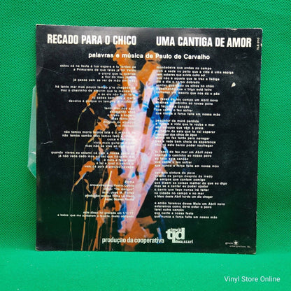 Paulo De Carvalho ‎– Recado Para O Chico / Uma Cantiga De Amor - Vinyl Store Online