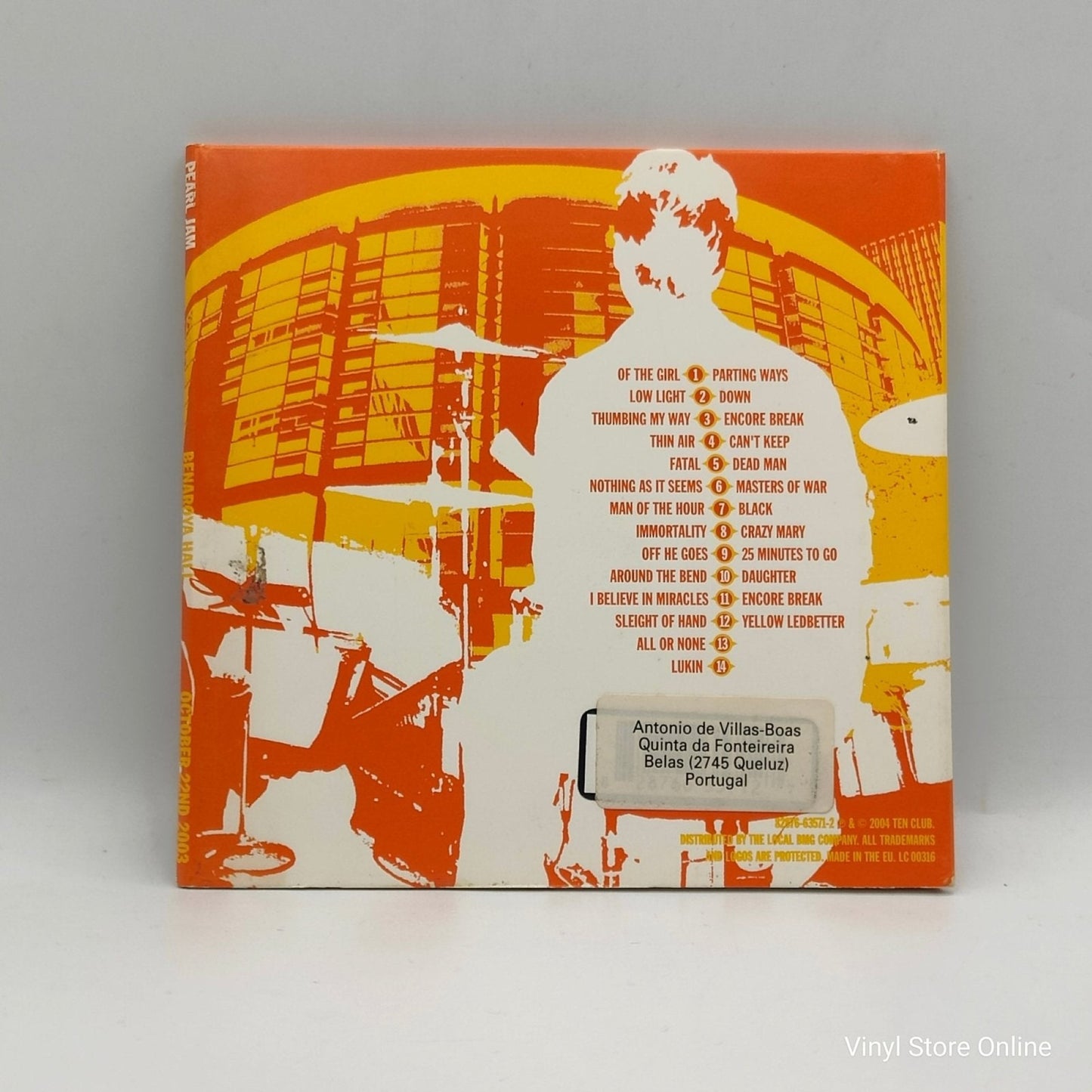 Pearl Jam ‎– Benaroya Hall October 22nd 2003 - Vinyl Store Online