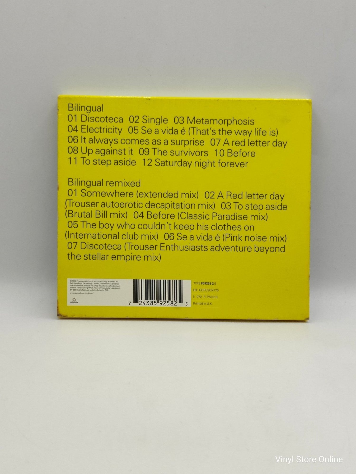 Pet Shop Boys ‎– Bilingual - Vinyl Store Online