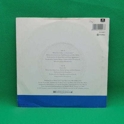 Pet Shop Boys With Dusty Springfield – What Have I Done To Deserve This? - Vinyl Store Online