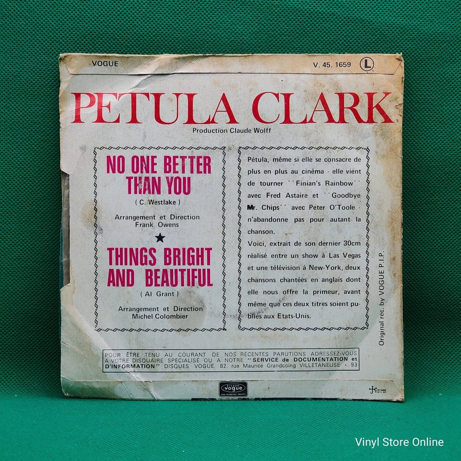 Petula Clark ‎– No One Better Than You - Vinyl Store Online