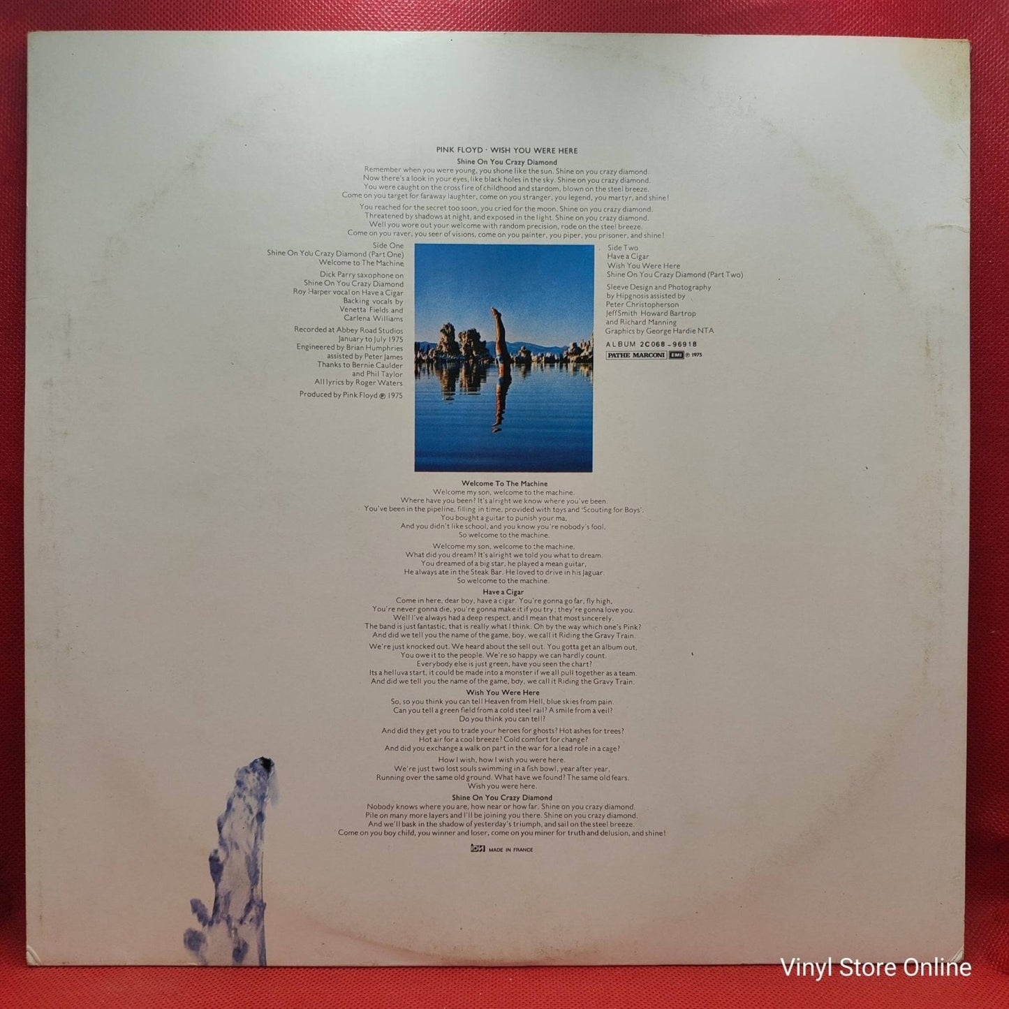 Pink Floyd ‎– Wish You Were Here - Vinyl Store Online