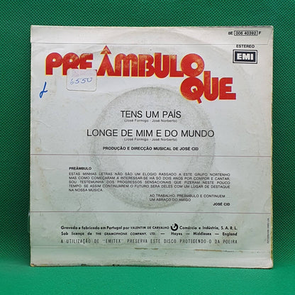 Preâmbulo Que ‎– Tens Um País - Vinyl Store Online