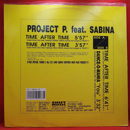 Project P. Ft. Sabina ‎– Time After Time (Dance Remix) - Vinyl Store Online