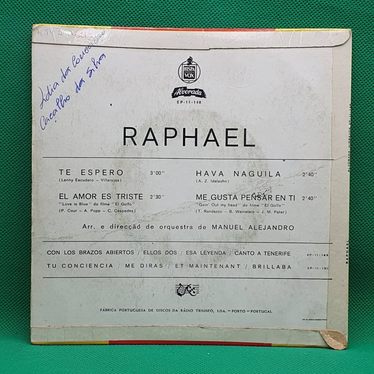 Raphael ‎– Banda Sonora Original Do Filme "El Golfo" - Vinyl Store Online