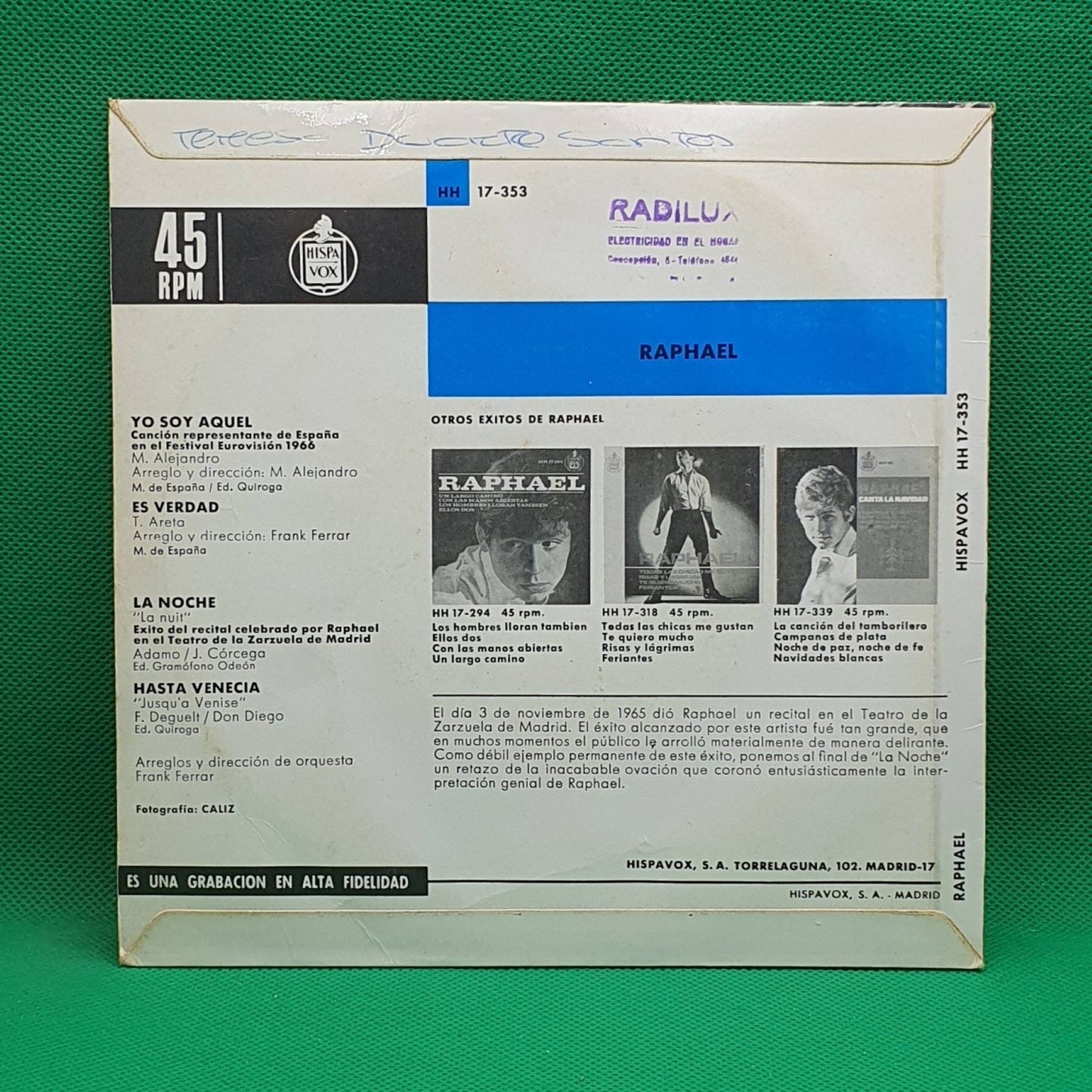Raphael ‎– Yo Soy Aquel - Vinyl Store Online