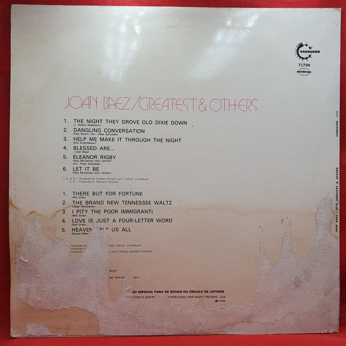 Joan Baez - Hits/Greatest & Others (LP) · fotografia 2 · VSO#1096-2789