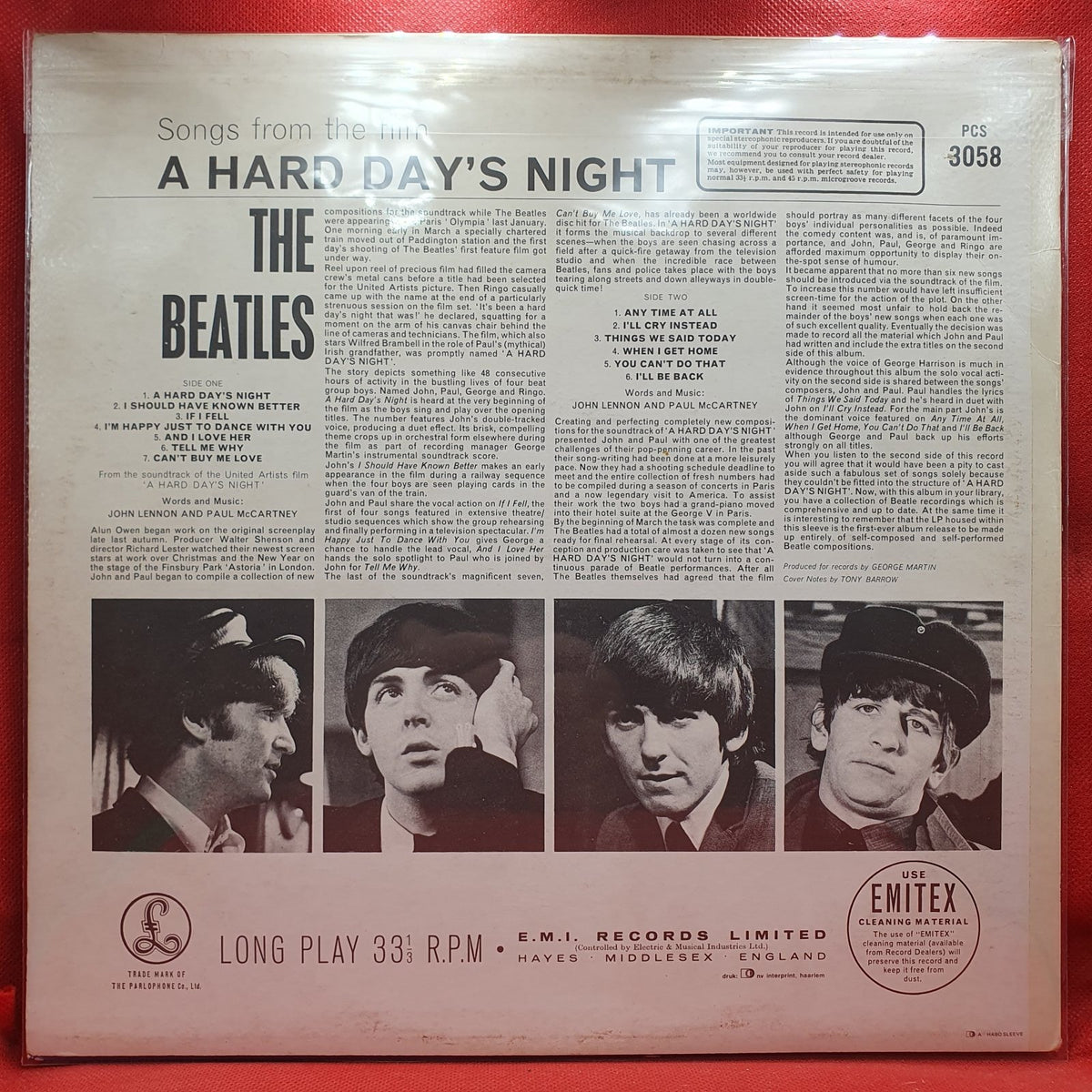 The Beatles - A Hard Day's Night (LP) · fotografia 2 · VSO#1149-2863