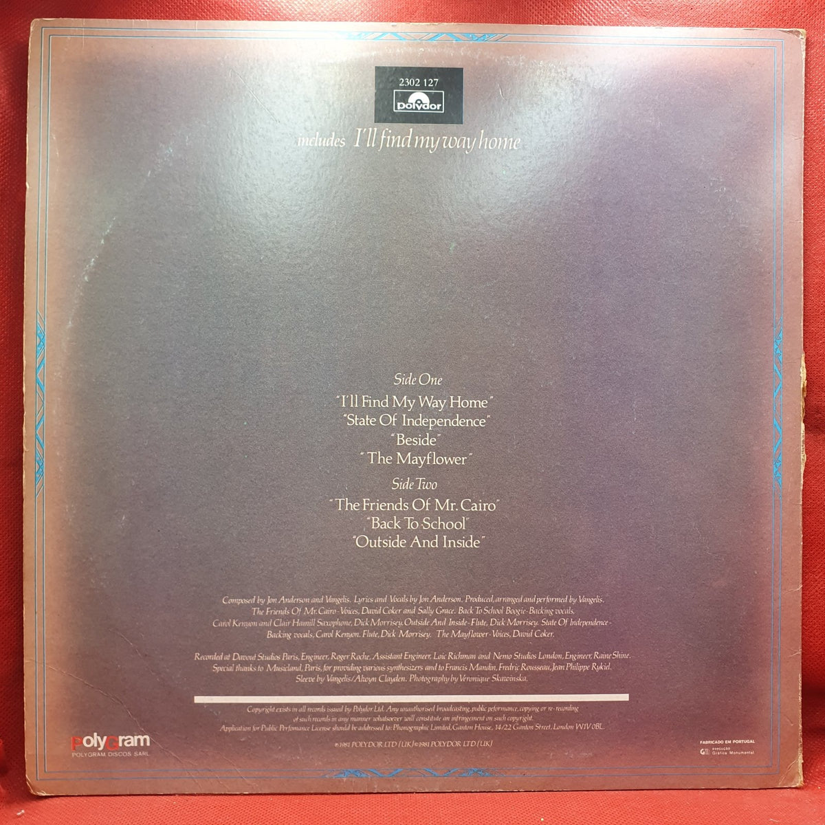Jon And Vangelis - The Friends Of Mr. Cairo (LP) · fotografia 2 · VSO#1167-2825