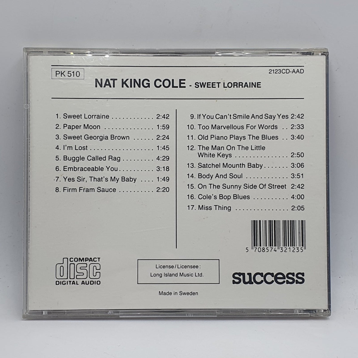 Nat King Cole - Sweet Lorraine (CD) · fotografia 2 · VSO#1298-3175