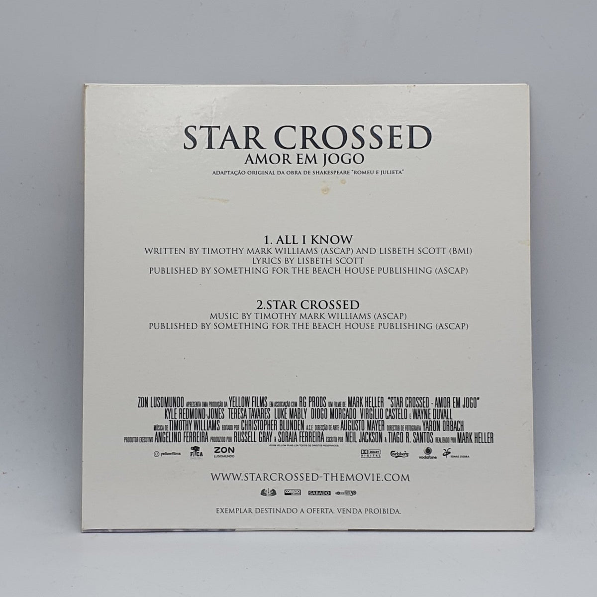Timothy Mark Williams - Star Crossed - Amor Em Jogo (Original Soundtrack) (CD) · fotografia 2 · VSO#1307-3148