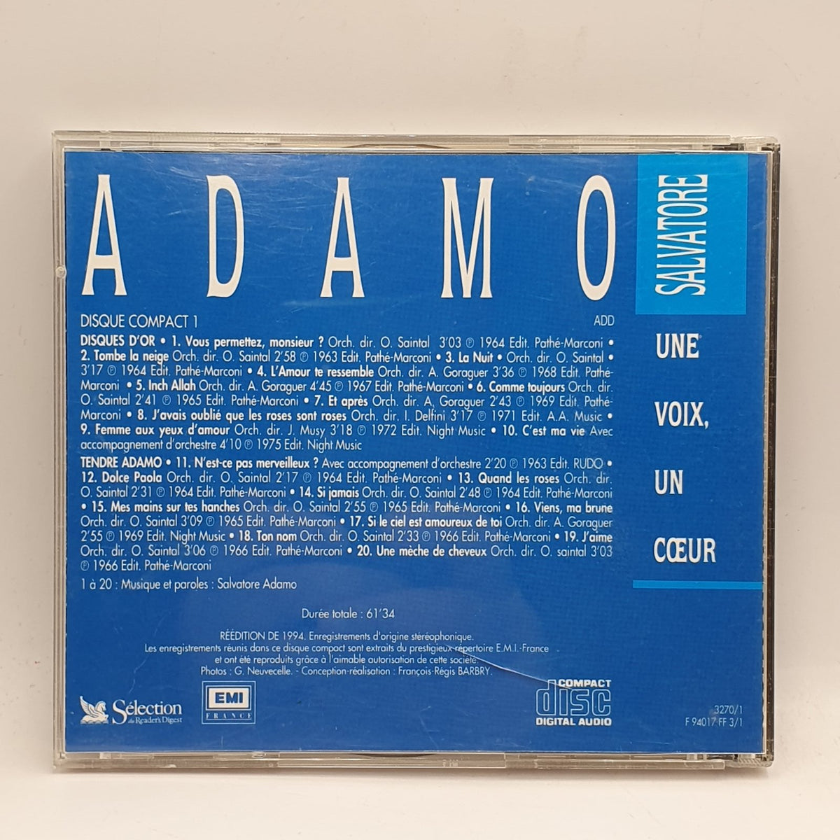 Salvatore Adamo - Une Voix, Un Cœur (3xCD) · fotografia 3 · VSO#1378-3443