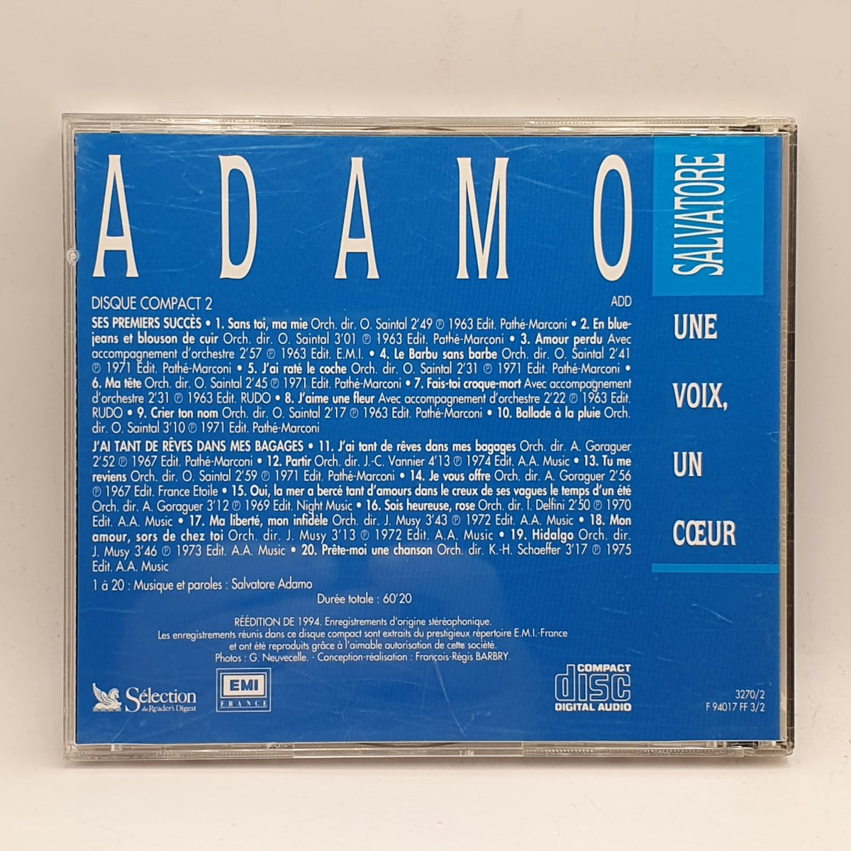 Salvatore Adamo - Une Voix, Un Cœur (3xCD) · fotografia 4 · VSO#1378-3444