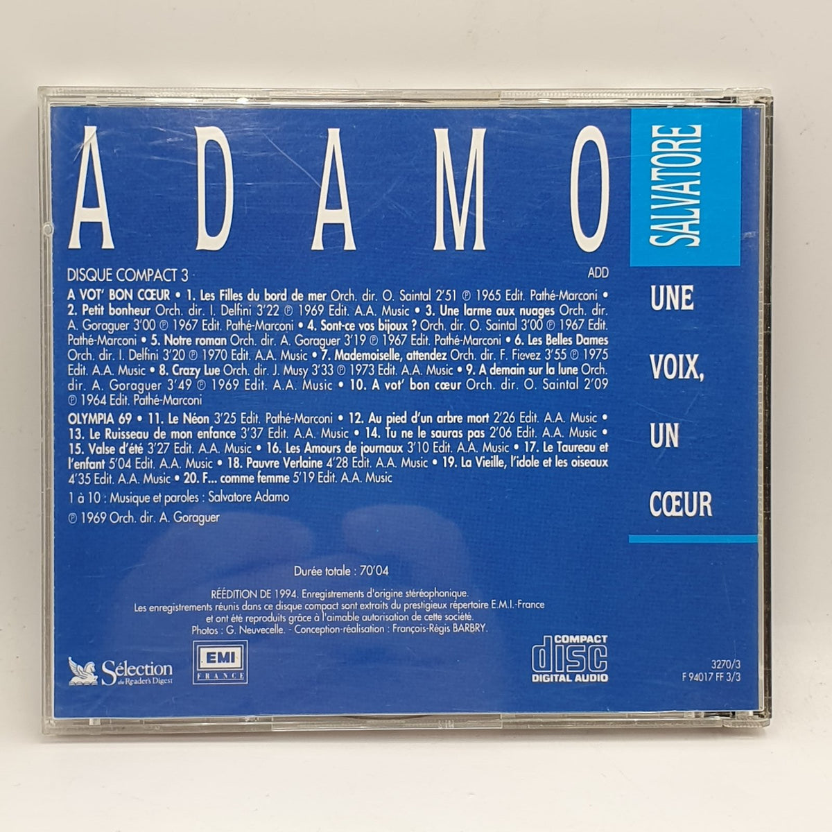 Salvatore Adamo - Une Voix, Un Cœur (3xCD) · fotografia 5 · VSO#1378-3445