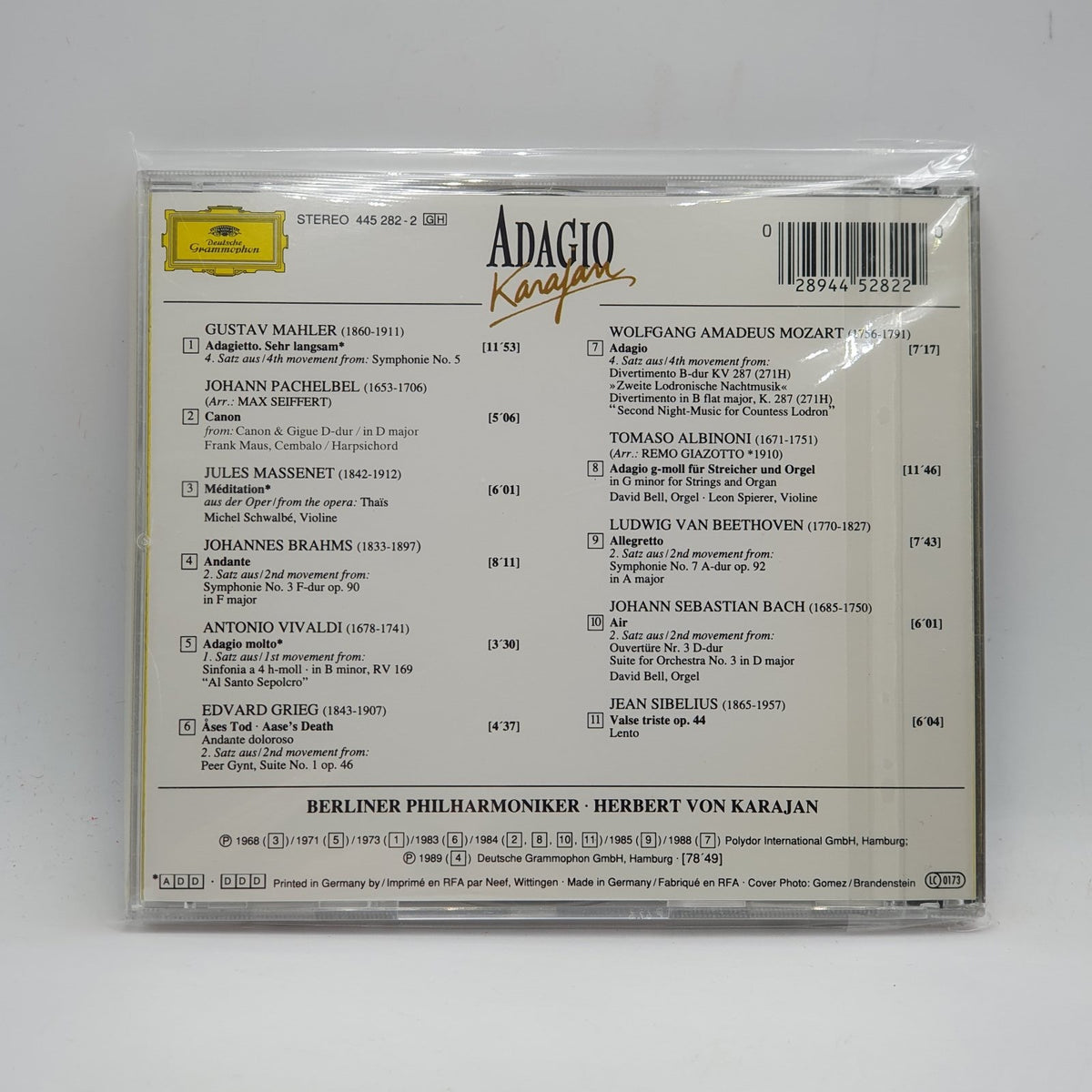 Berliner Philharmoniker, Herbert von Karajan - Adagio (CD) · fotografia 2 · VSO#1398-3378