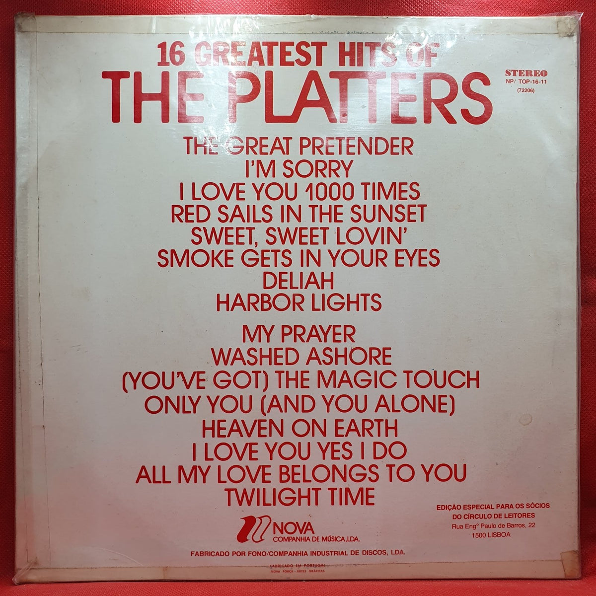 The Platters - 16 Greatest Hits (LP) · fotografia 2 · VSO#1407-3716