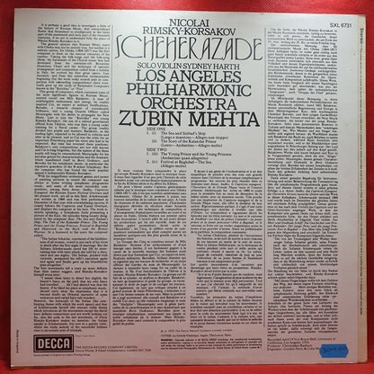 Rimsky-Korsakoff / Mehta*, The Los Angeles Philharmonic Orchestra - Scheherazade (LP) · fotografia 2 · VSO#1431-3670