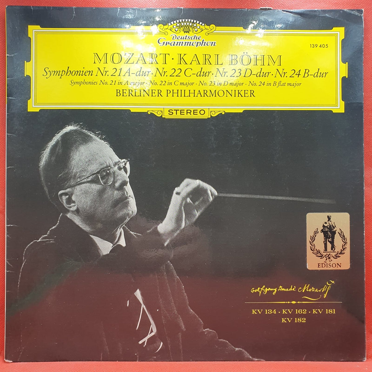 Mozart*, Karl Böhm, Berliner Philharmoniker - Symphonien Nr. 21 A-Dur • Nr. 22 C-Dur • Nr. 23 D-Dur • Nr. 24 B-Dur (LP) · fotografia 1 · VSO#1434-3663