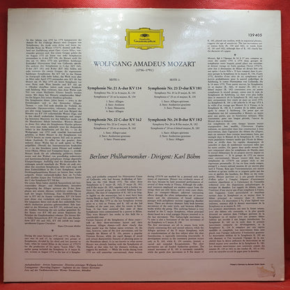 Mozart*, Karl Böhm, Berliner Philharmoniker - Symphonien Nr. 21 A-Dur • Nr. 22 C-Dur • Nr. 23 D-Dur • Nr. 24 B-Dur (LP) · fotografia 2 · VSO#1434-3664