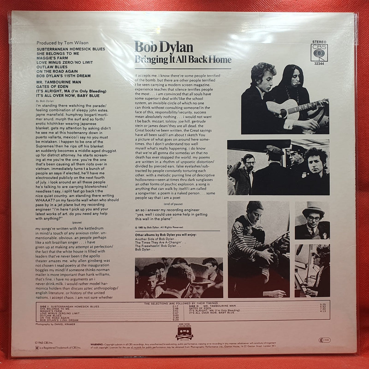 Bob Dylan - Bringing It All Back Home (LP) · fotografia 2 · VSO#1534-3810