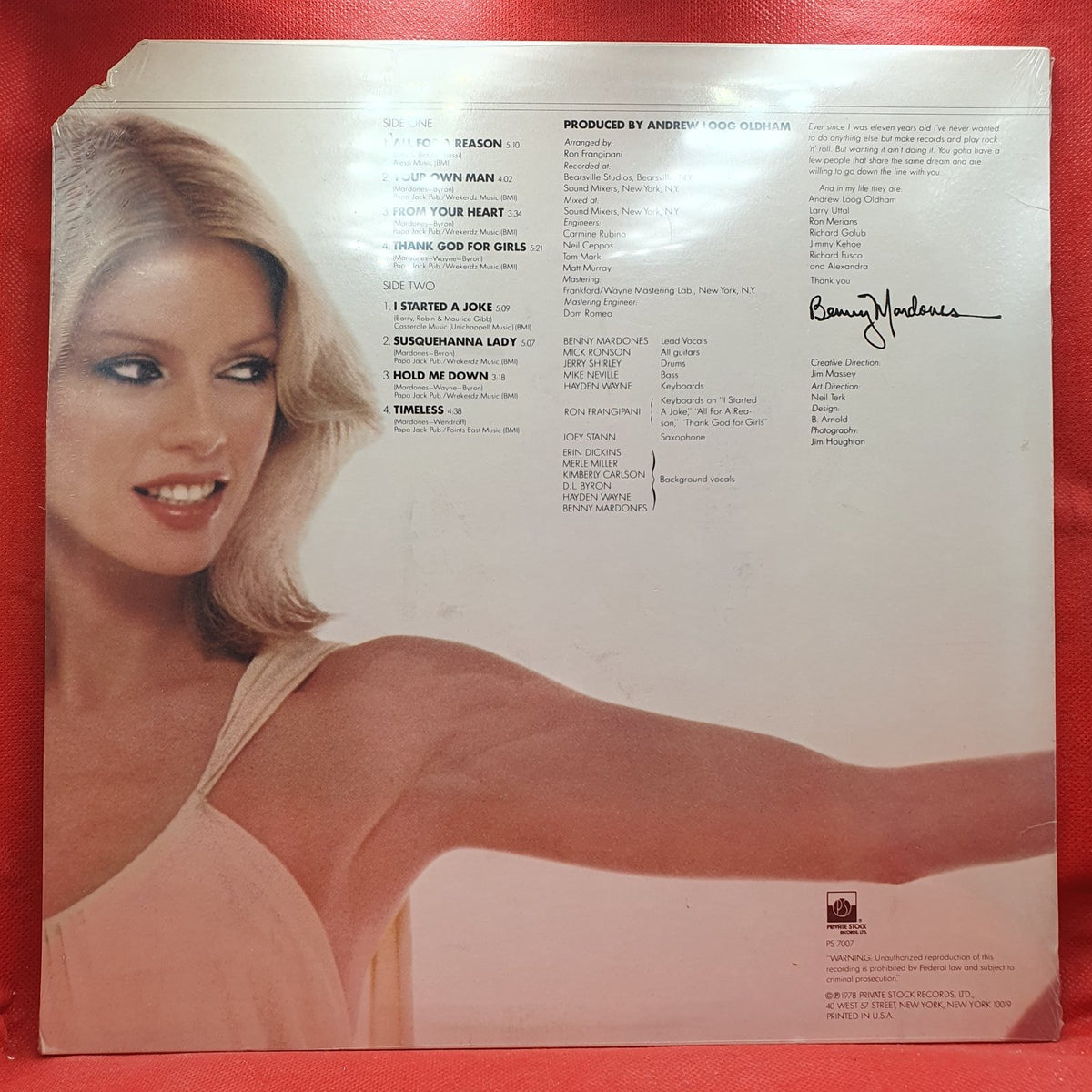 Benny Mardones - Thank God For Girls (LP) · fotografia 2 · VSO#1667-3858