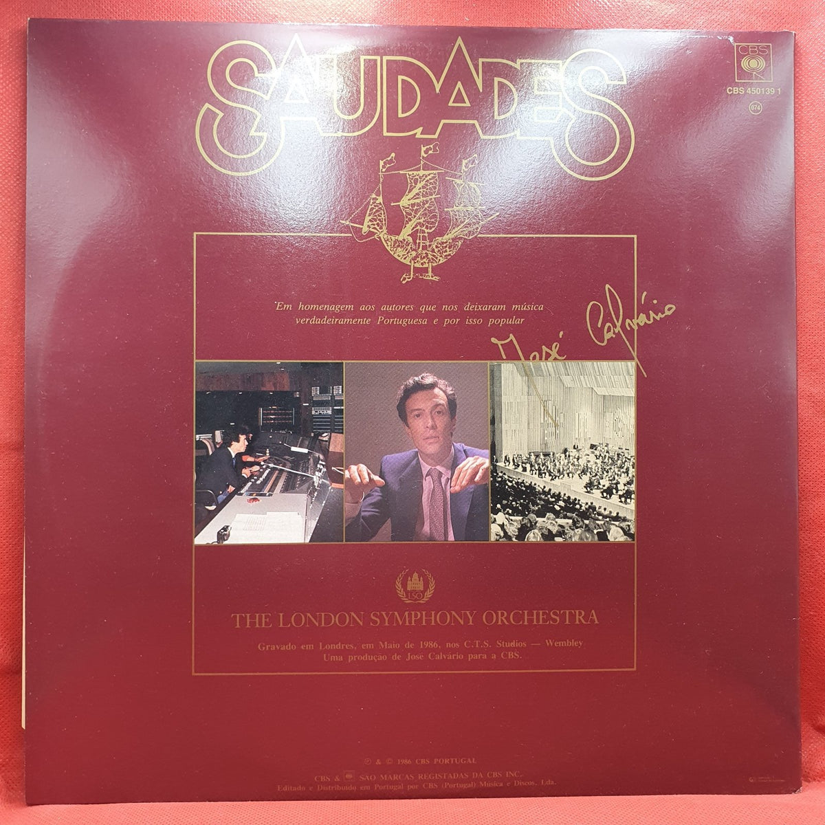 José Calvário Dirige The London Symphony Orchestra - Saudades Vol. I & II (2xLP) · fotografia 2 · VSO#1678-4272