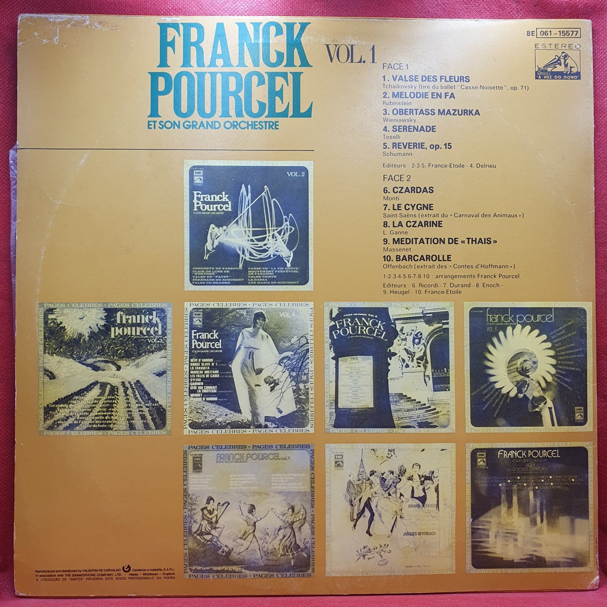 Franck Pourcel Et Son Grand Orchestre - Pages Celebres Vol. 1 (LP) · fotografia 2 · VSO#1803-4492