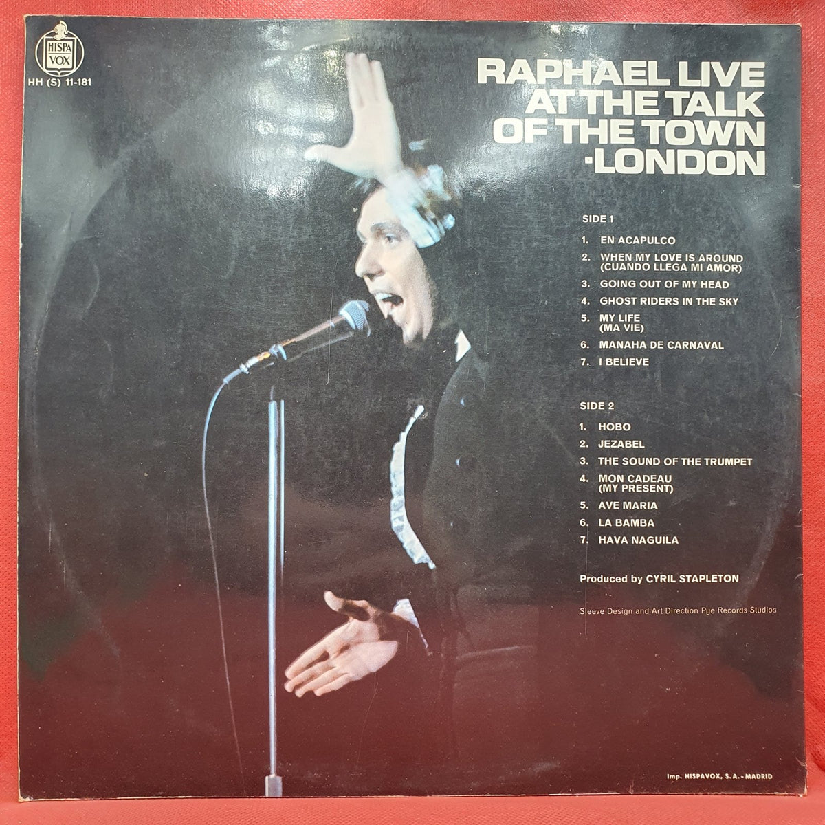 Raphael - Live At The Talk Of The Town, London (LP) · fotografia 2 · VSO#1810-4478