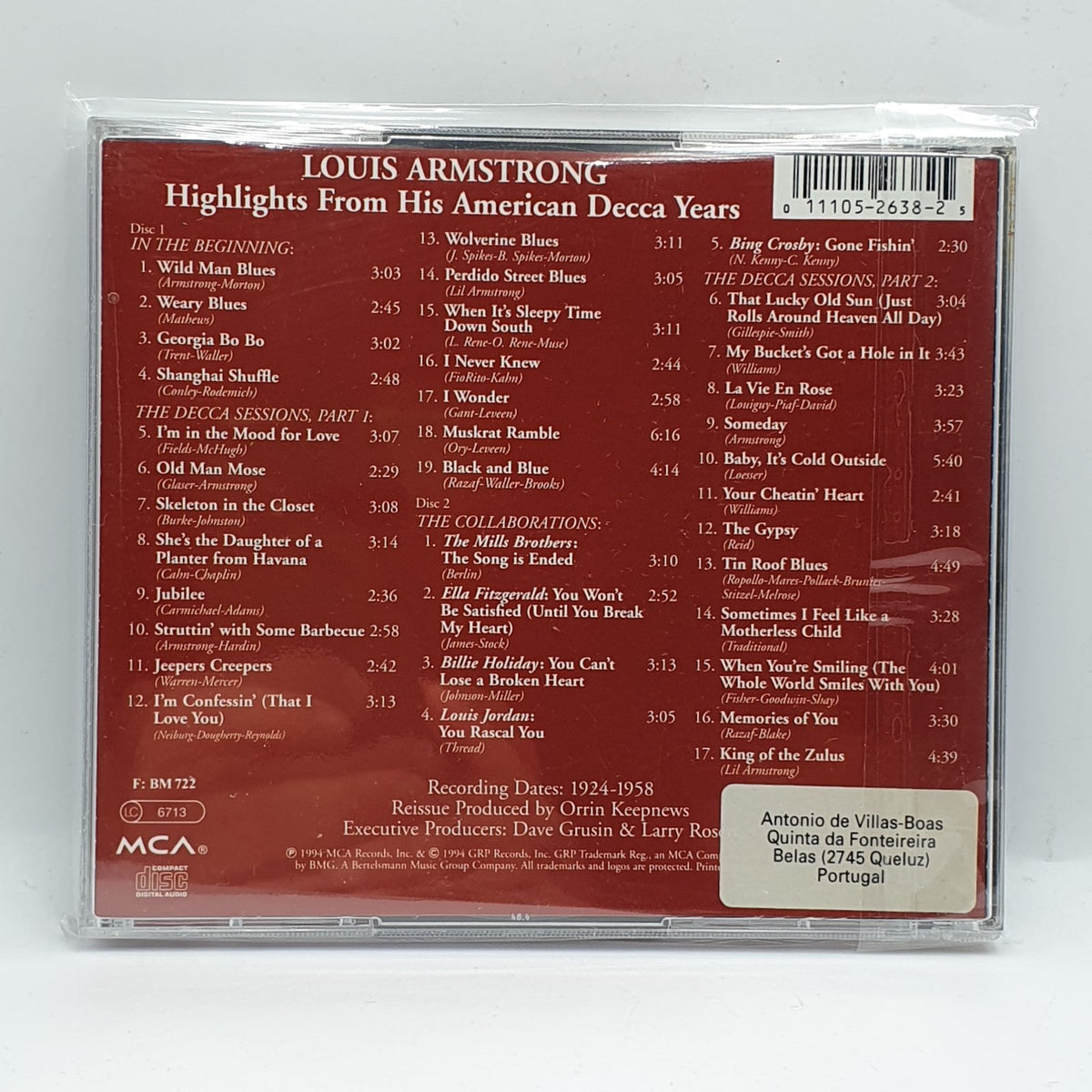 Louis Armstrong - Highlights From His American Decca Years (2xCD) · fotografia 2 · VSO#1830-4788