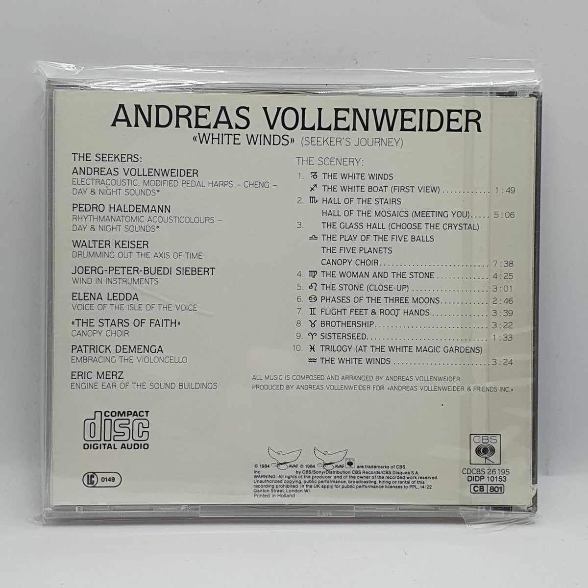 Andreas Vollenweider - White Winds (Seekers Journey) (CD) · fotografia 2 · VSO#1873-4650