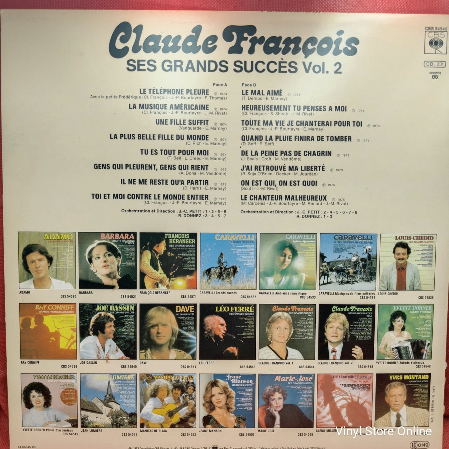 Claude François - Ses Grands Succès Vol. 2 (LP) · fotografia 2 · VSO#275-744