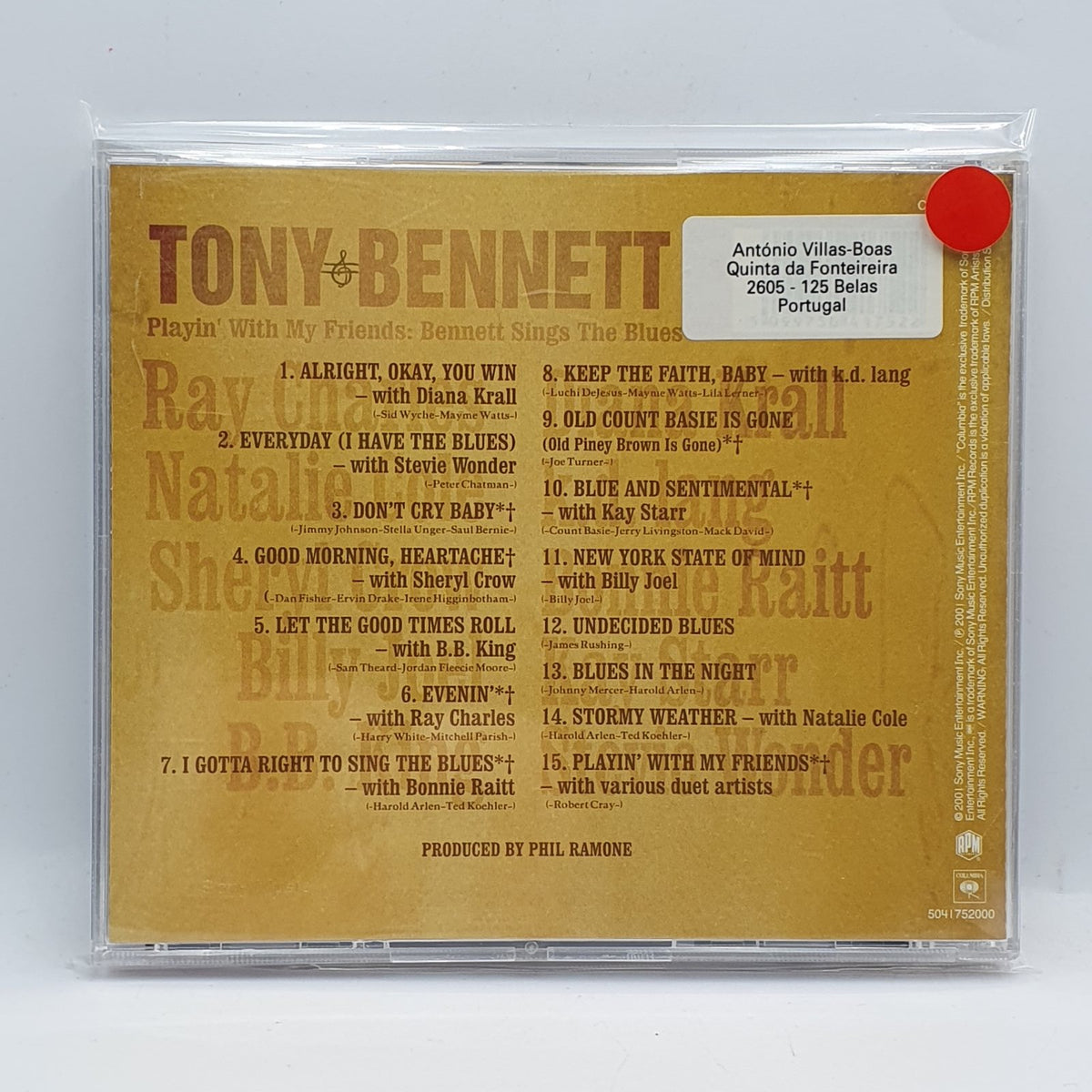 Tony Bennett - Playin' With My Friends: Bennett Sings The Blues (CD) · fotografia 2 · VSO#683-1764