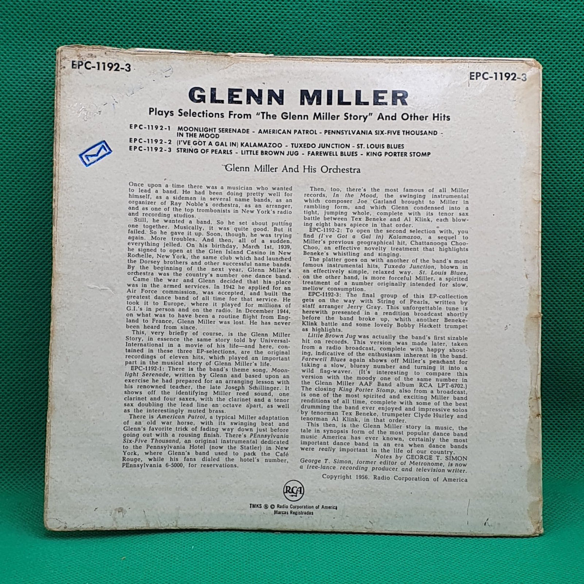 Glenn Miller And His Orchestra - Glenn Miller Plays Selections From "The Glenn Miller Story" And Other Hits (EP) · fotografia 2 · VSO#979-2585