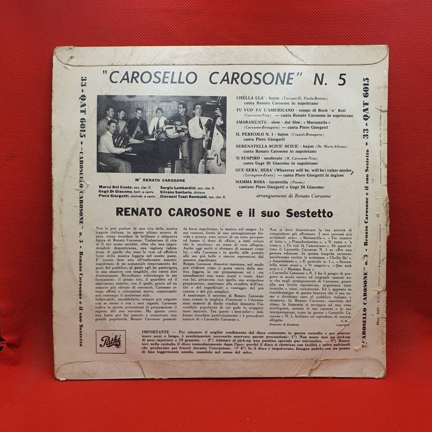 Renato Carosone E Il Suo Sestetto ‎– Carosello Carosone N. 5 - Vinyl Store Online