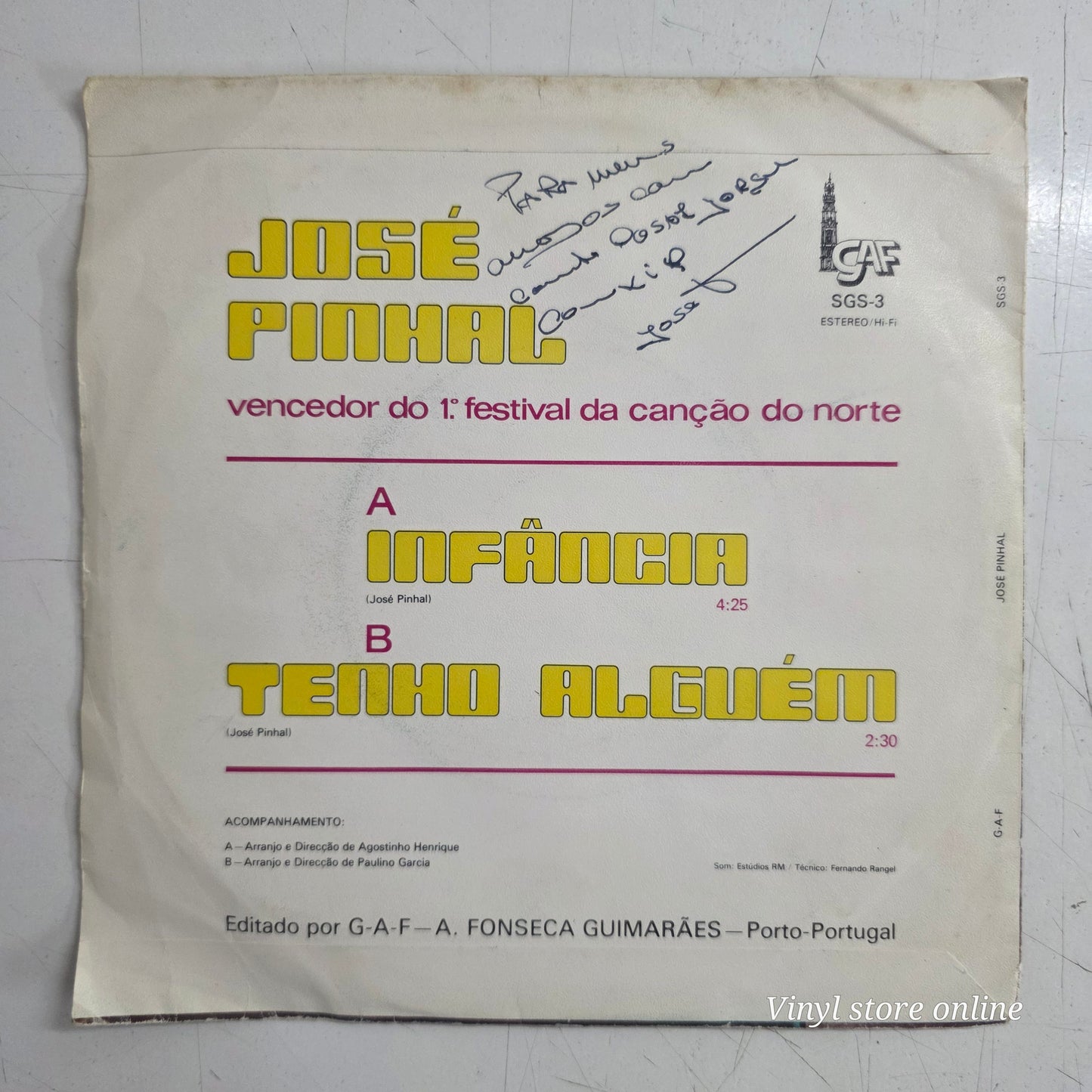 José Pinhal - Infância (7", Single)