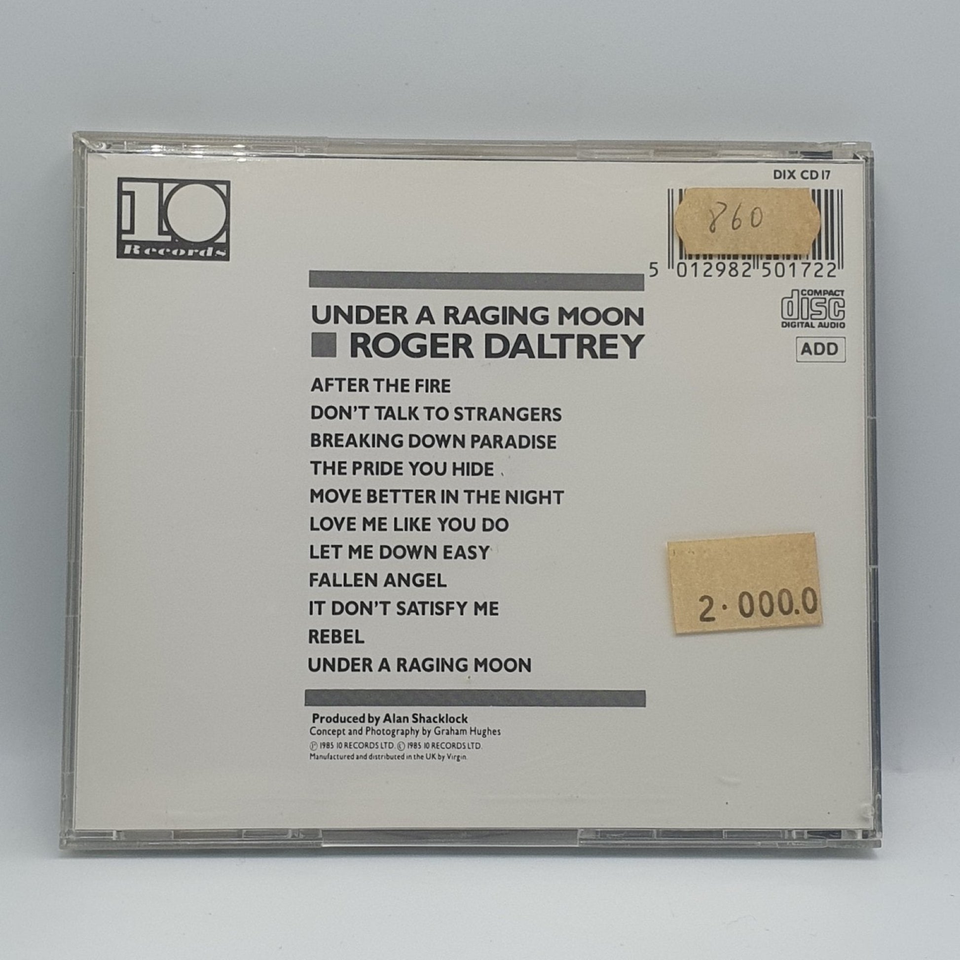 Roger Daltrey ‎– Under A Raging Moon - Vinyl Store Online