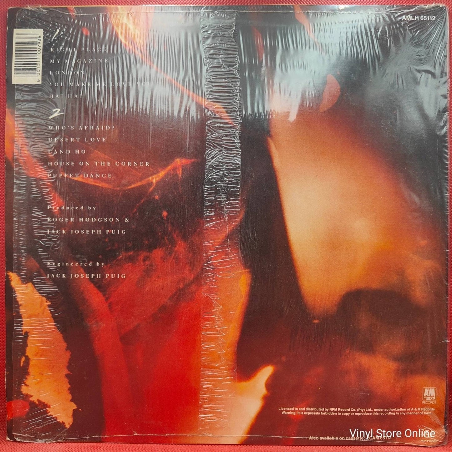 Roger Hodgson ‎– Hai Hai - Vinyl Store Online