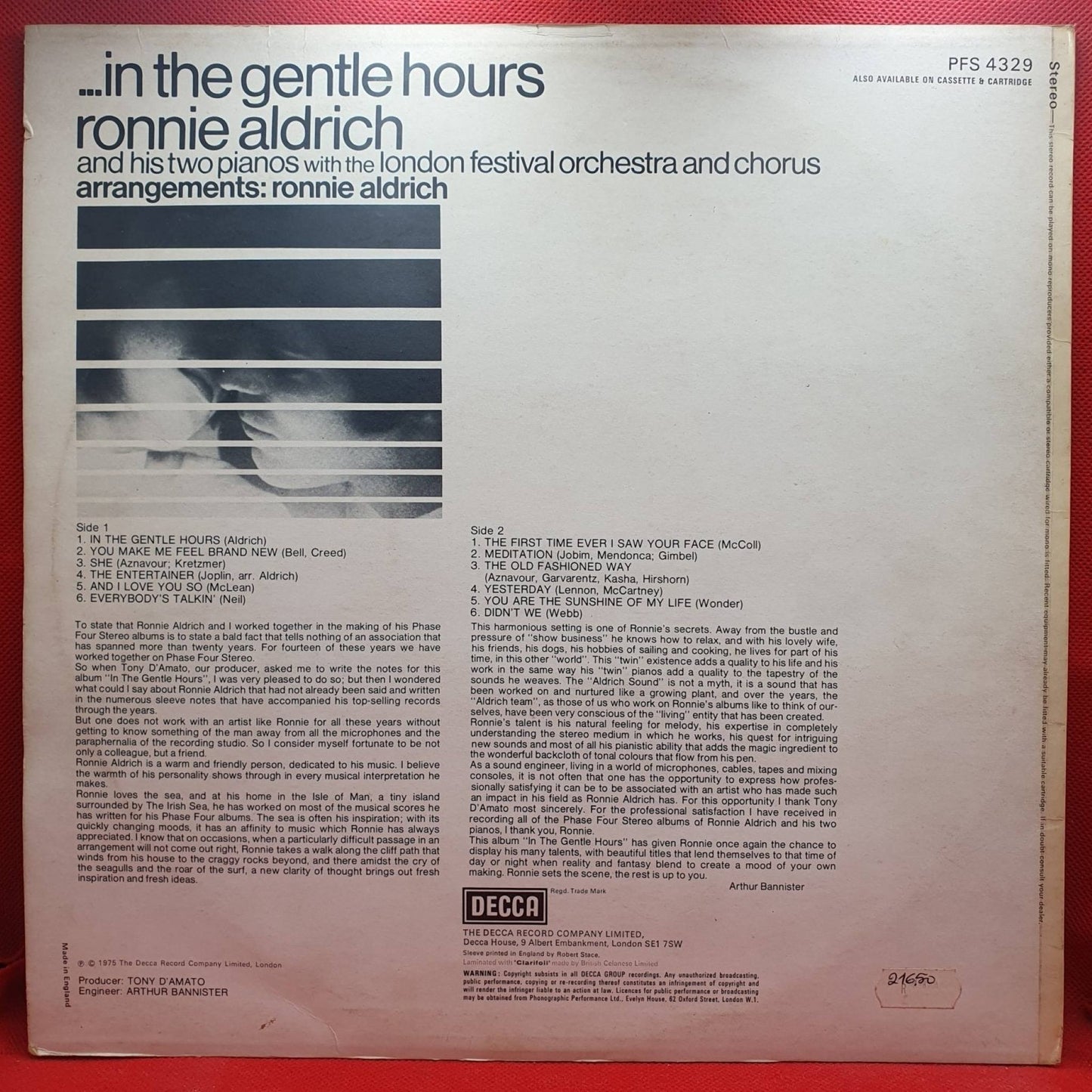 Ronnie Aldrich ‎– ...In The Gentle Hours - Vinyl Store Online