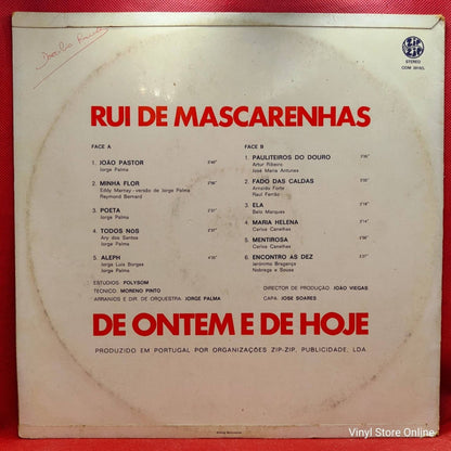 Rui De Mascarenhas ‎– De Ontem E De Hoje - Vinyl Store Online