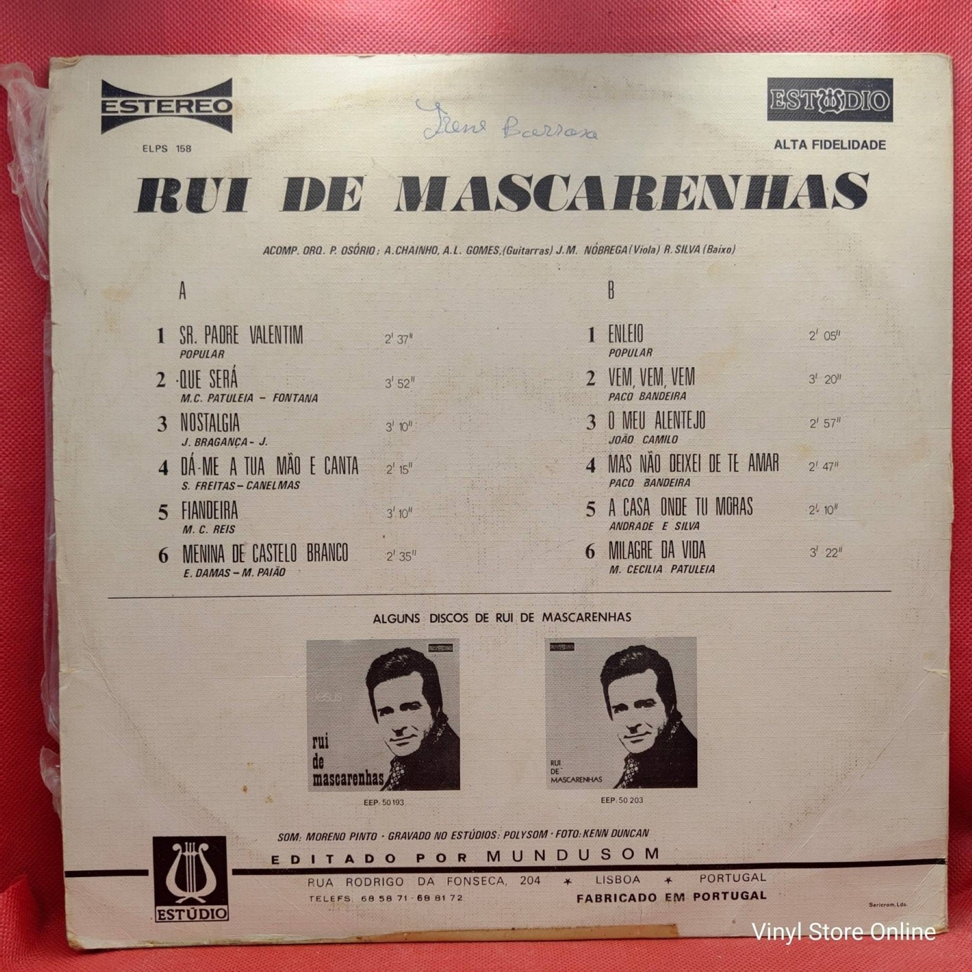 Rui De Mascarenhas ‎– Rui De Mascarenhas - Vinyl Store Online