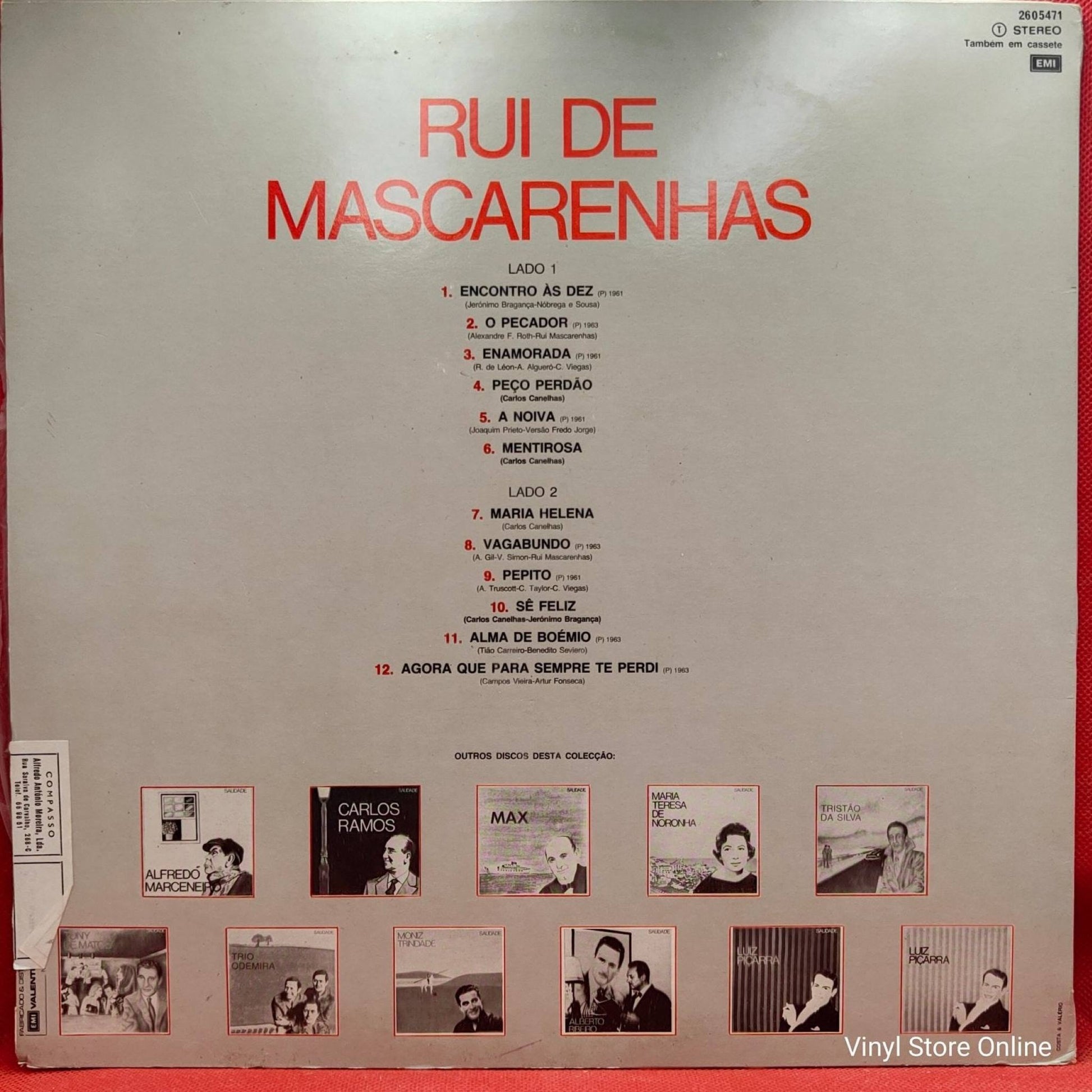 Rui De Mascarenhas ‎– Rui De Mascarenhas - Vinyl Store Online