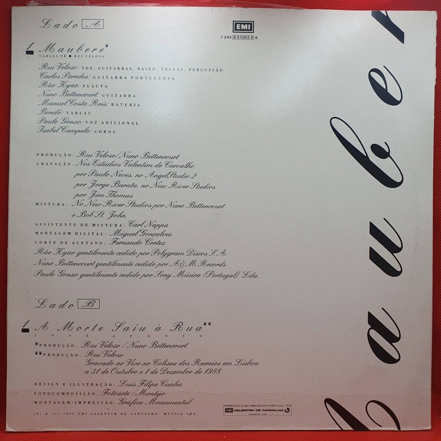 Rui Veloso ‎– Maubere - Vinyl Store Online