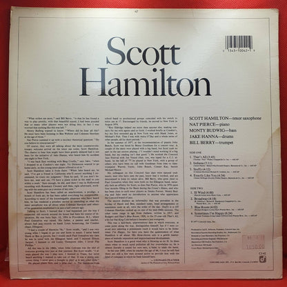 Scott Hamilton ‎– Scott Hamilton Is A Good Wind Who Is Blowing Us No Ill - Vinyl Store Online