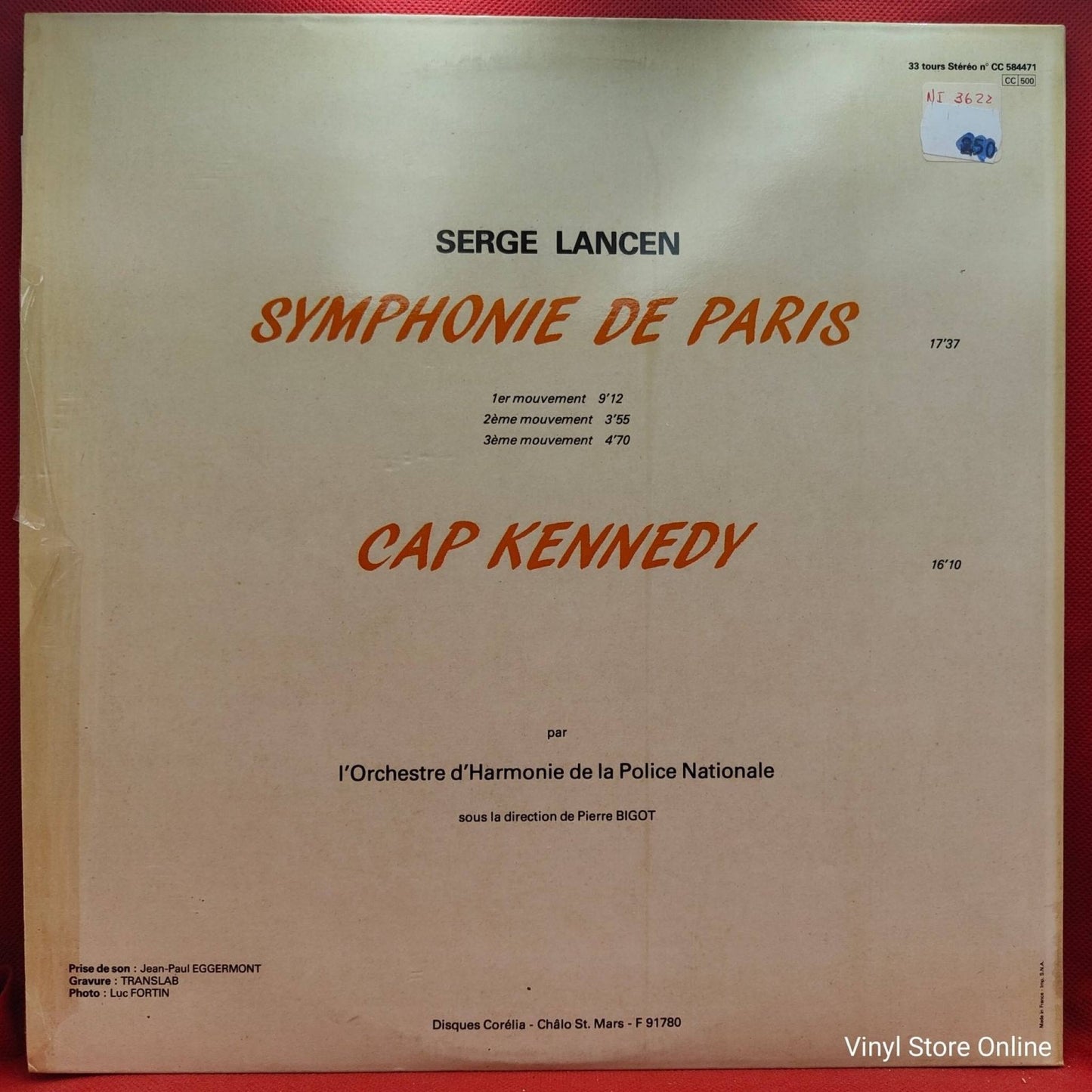 Serge Lancen, Orchestre d'Harmonie de la Police Nationale ‎– Symphonie De Paris / CAP Kennedy - Vinyl Store Online