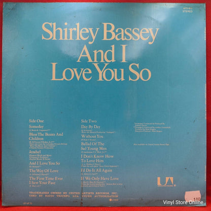 Shirley Bassey ‎– And I Love You So - Vinyl Store Online